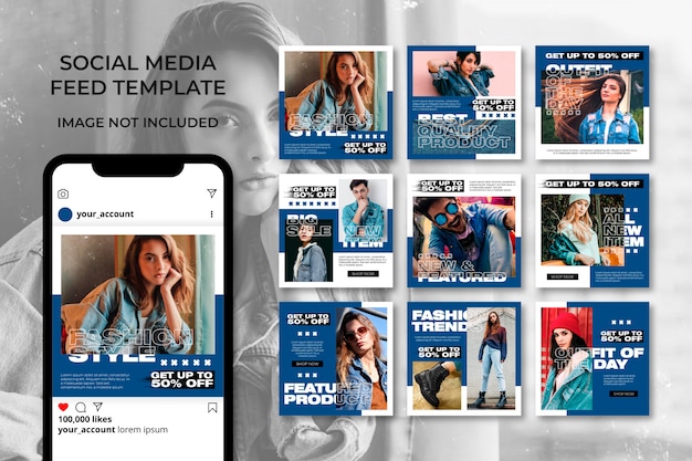 mode sociale media banners verhalen sjabloon instellen