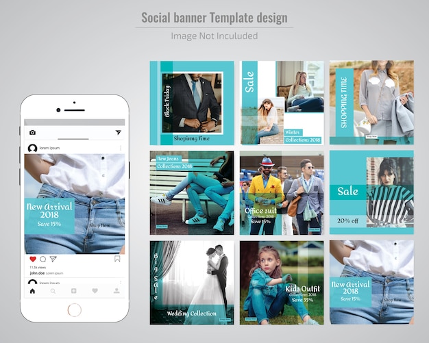 Mode sociale media post sjabloon