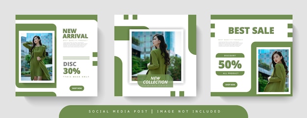 Mode verkoop social media post banner sjablonen premium vector