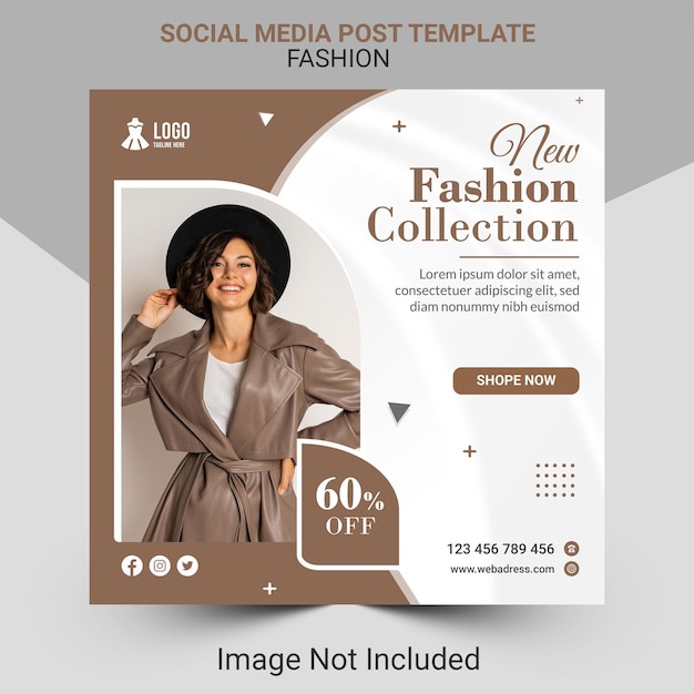 Mode verkoop social media post of instagram banner sjabloonontwerp.