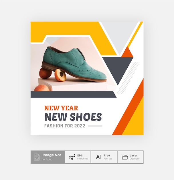 Vector mode verkoopaanbieding post ontwerpsjabloon schoenen verkoop post kleurrijke lay-out