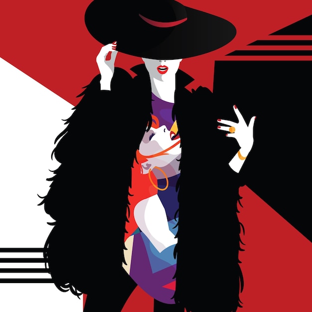 Mode vrouw in stijl pop-art Vector illustratie