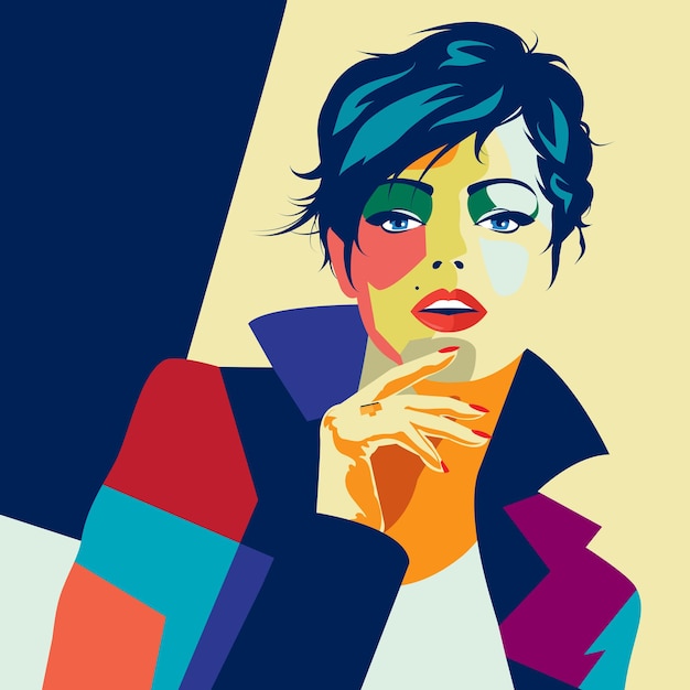 Vector mode vrouw in stijl popart. illustratie