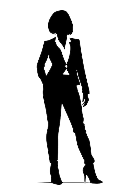 Mode vrouw silhouet geïsoleerd op een witte achtergrond