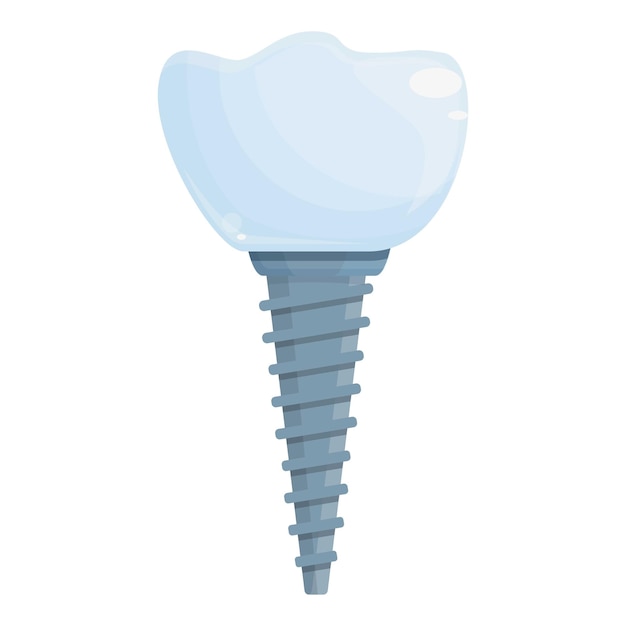 Vettore modello impianto icona vettore cartoon corona dentaria chirurgia odontoiatrica