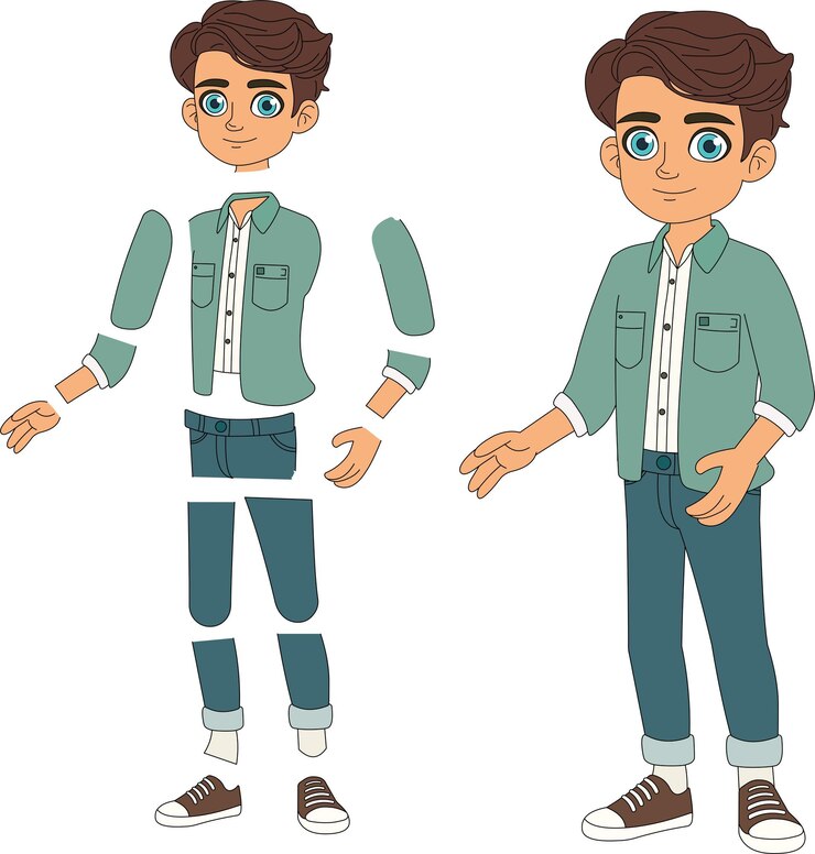 Vector model sheet of boy