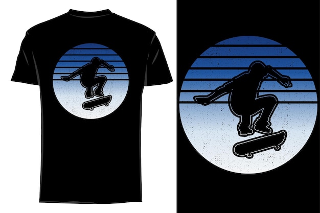 Vector model t-shirt silhouet hellflip skate retro vintage