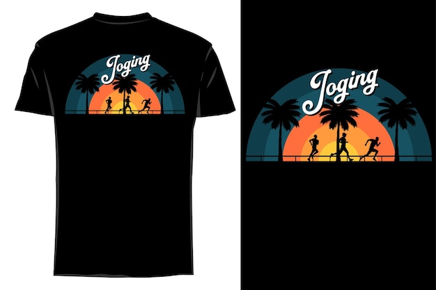 Model t-shirt silhouet joggen retro vintage