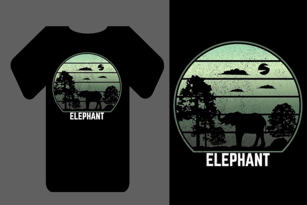 Model t-shirt silhouet olifant retro vintage