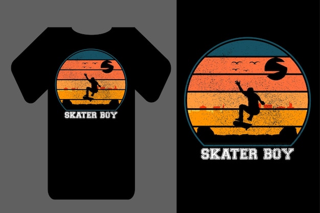 Model t-shirt silhouet skater jongen retro vintage