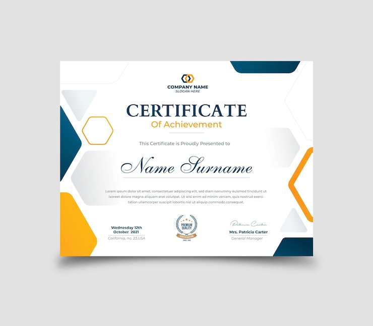 Model voor het ontwerp van het certificaat