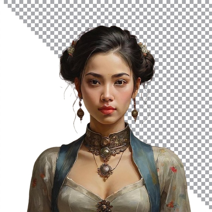Vector a model with a red lips and a floral dress on it