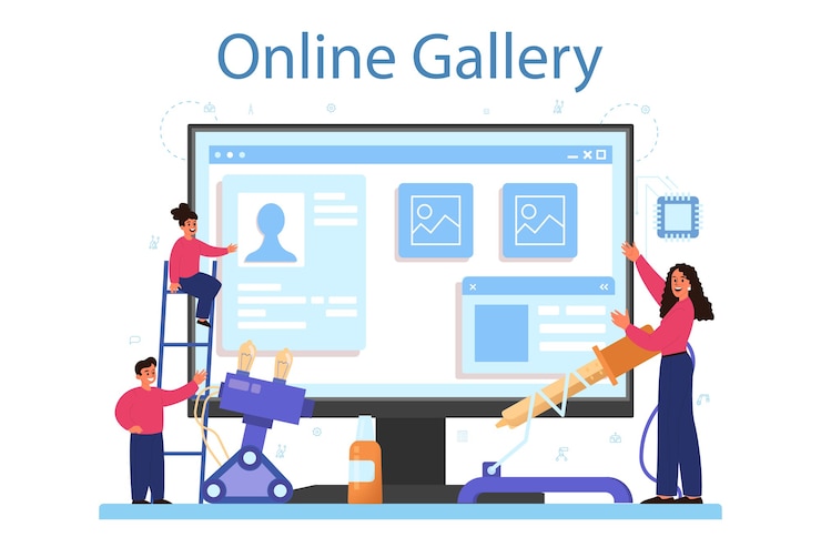 Vector modeling school subject online service or platform