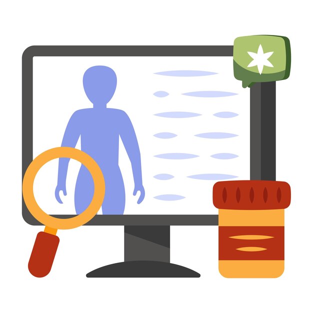 Vector modem design icon of body analysis