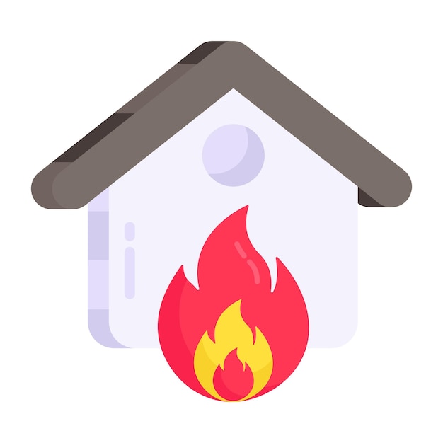 Vector modem design icon of home fire