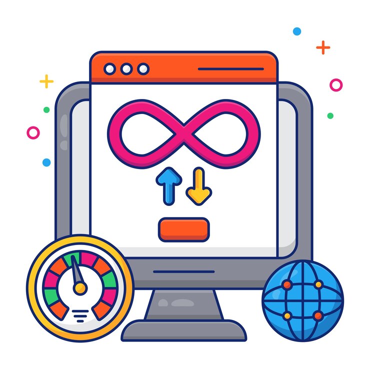 Vector modem design icon of web infinity