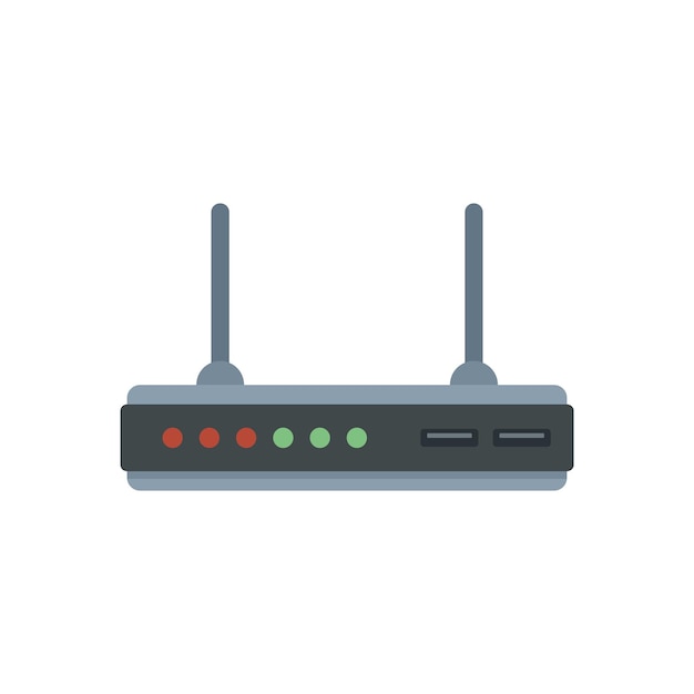 モデム機器のアイコン フラット ベクトル Wifi インターネット Lan デバイスの分離