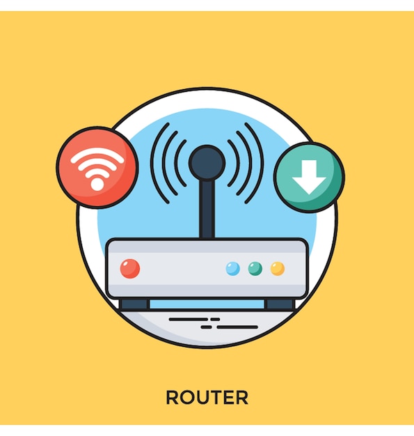 Modem platte vector pictogram