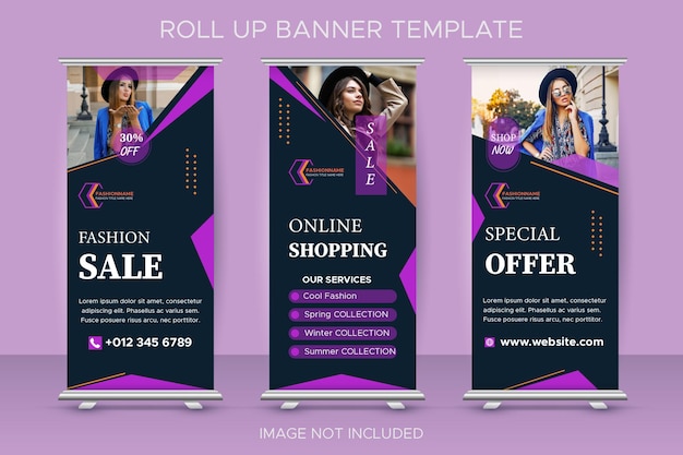 Modemerk rollup banner grafische sjabloon