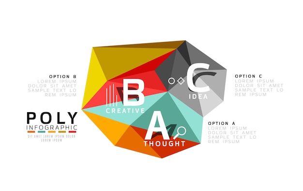 Vettore moderno modello di infografica a bassa polimetria