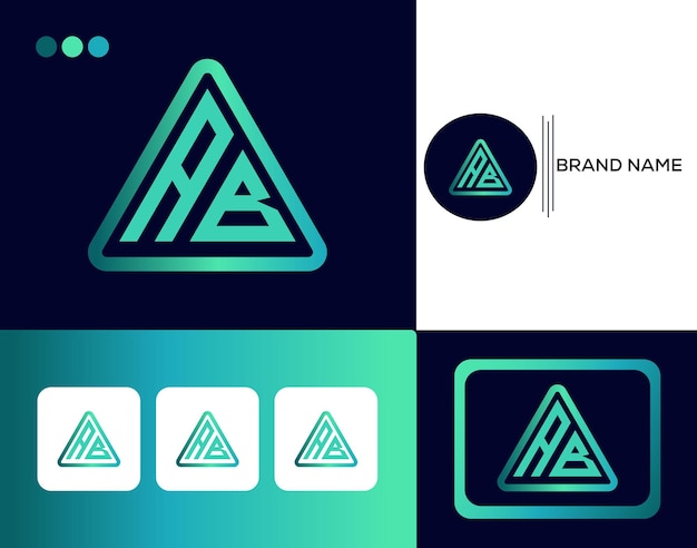 moder corporate ab letters logo design templete