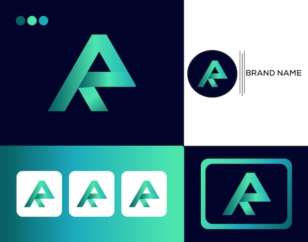 現代企業 r 文字ロゴ デザイン テンプレート