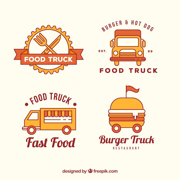 Vector moder pack of food truck logos