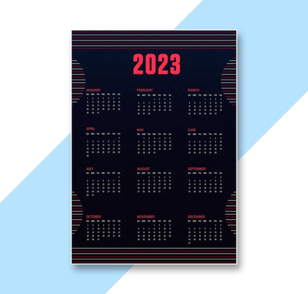 MODERN 2023 annual calendar template