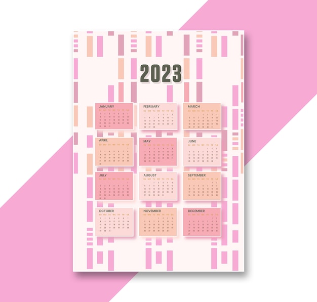 Modern 2023 annual calendar template