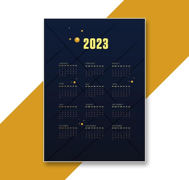 Modern 2023 annual calendar template