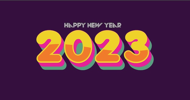 Modern 2023 happy new year logo desain