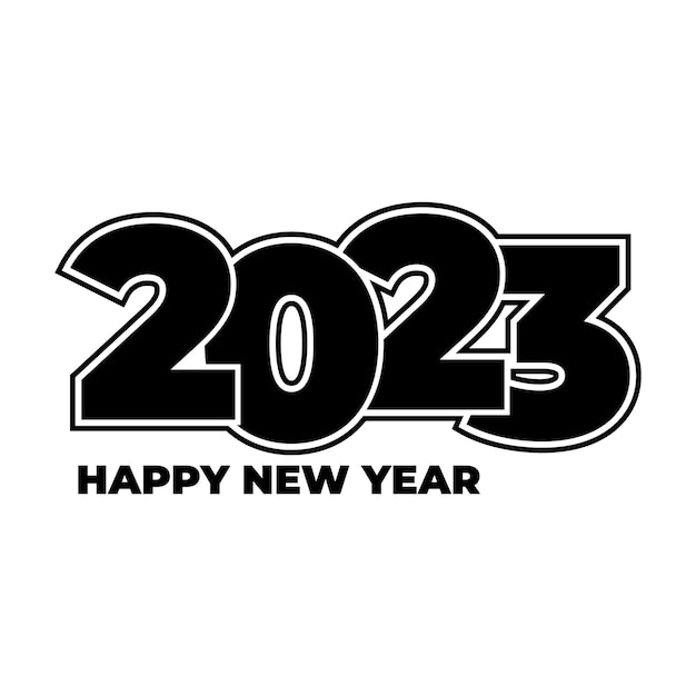 Vector modern 2023 happy new year logo