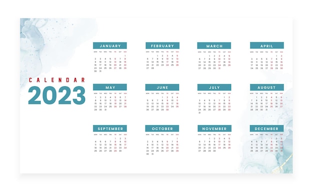 Modern 2023 new year calendar design.