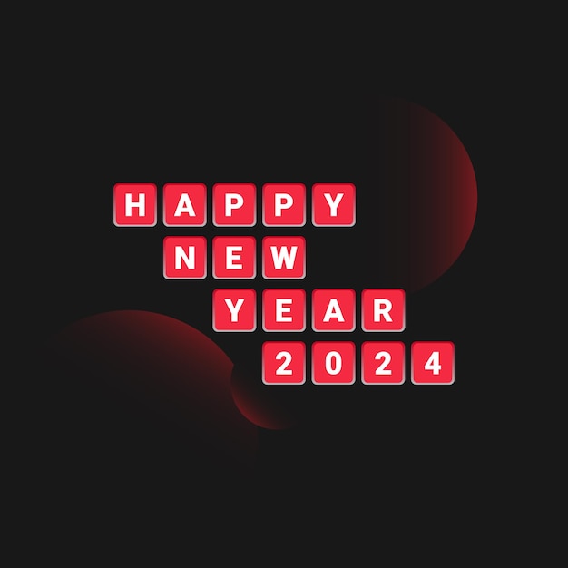 Vector modern 2024 happy new year celebration background design