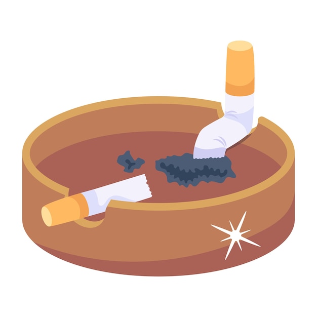 Modern 2d icon design of ashtray