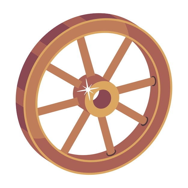 Vector modern 2d icoon van houten wiel
