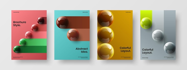 Modern 3D balls company identity concept collection