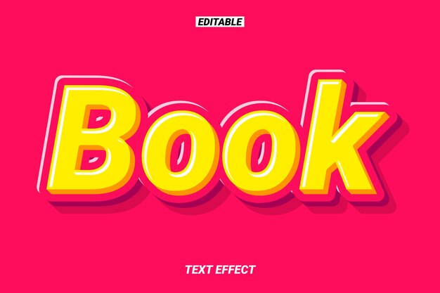 Modern 3d book title text effect