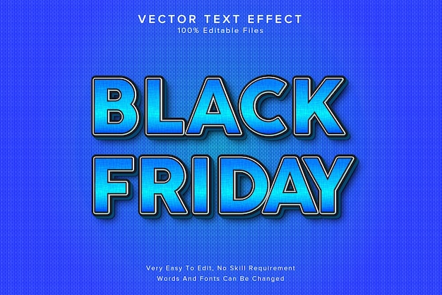 Modern 3d editable text effect black friday blue