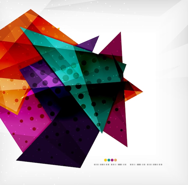 Modern 3d glossy overlapping triangles