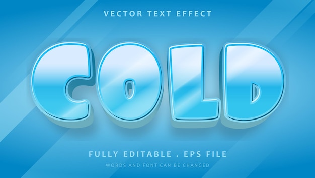 Modern 3d Gradient Blue Word Cold Editable Text Effect Design