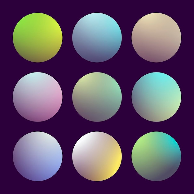 Modern 3d gradient set with round abstract backgrounds