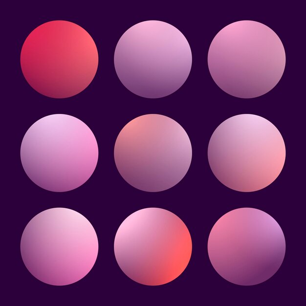 Modern 3d gradient set with round abstract