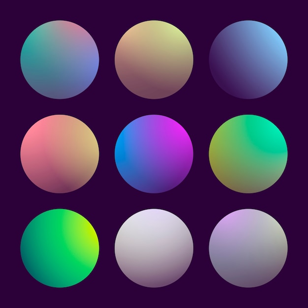 Modern 3d gradient set