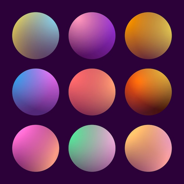 Modern 3d gradient set