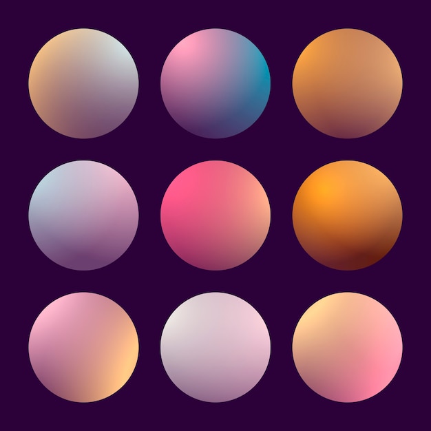 Vector modern 3d gradient set