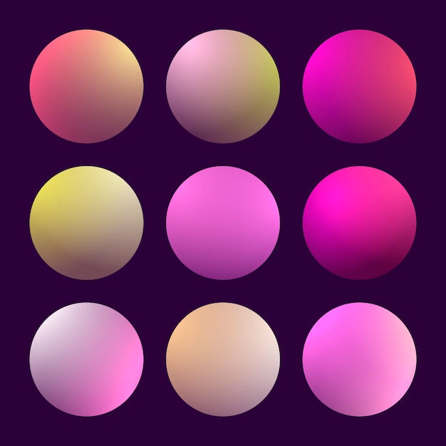 Vector modern 3d gradient set