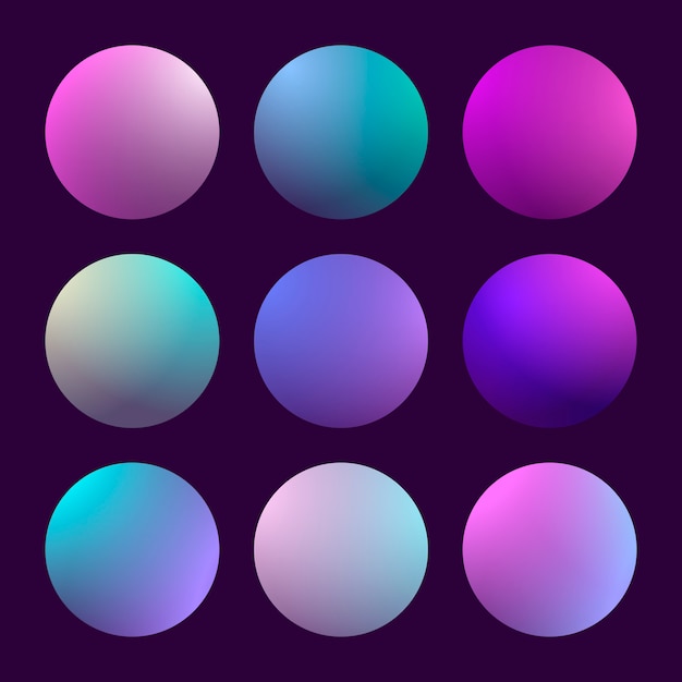 Modern 3d gradient set