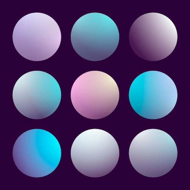 Modern 3d gradient set