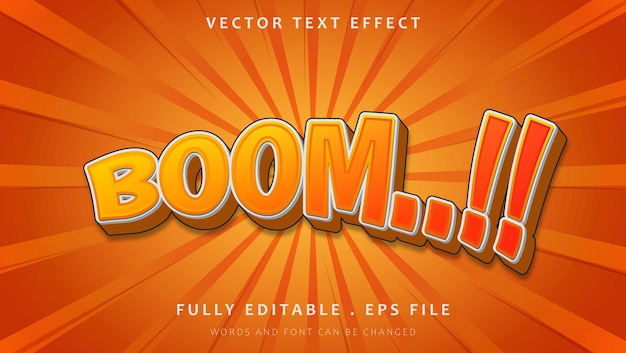 Vettore modello di progettazione con effetto testo modificabile moderno 3d gradiente word boom